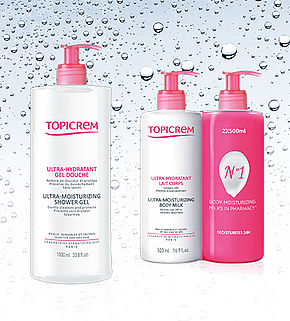 Offre spéciale de fin d'année : Topicrem UM - Ultra-hydratant gel douche 1000ml OU Lait corps hydratant Duopack 2x500ml